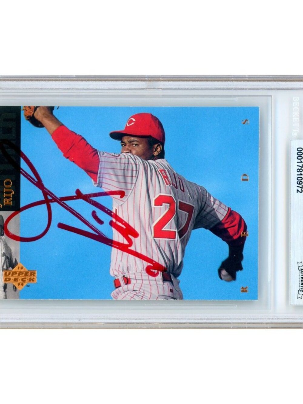 Jose Rijo Signed 1994 Upper Deck #143 Cincinnati Reds BAS Slabbed Auto MLB